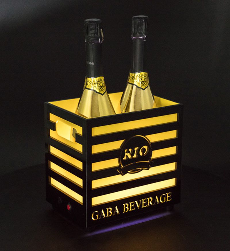 2 Bottles Champagne LED Ice Bucket with Bars