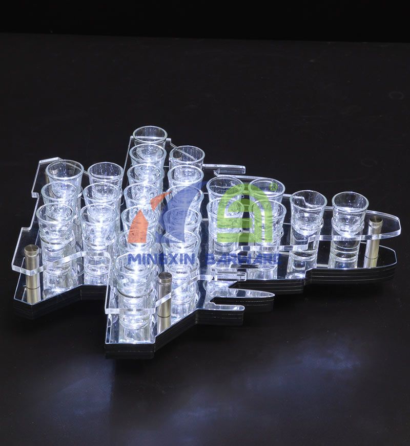 Airplane Shape 24 Shot Glass LED Serving Tray