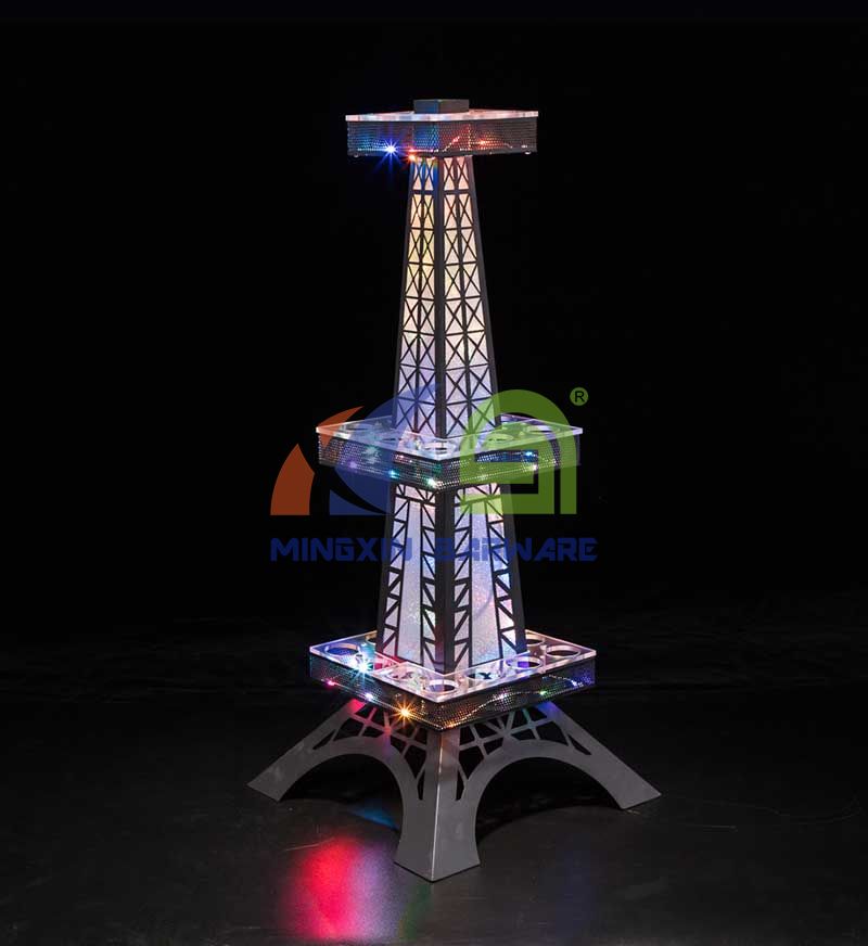 LED Eiffel Tower Shot Glass Serving Tray for 24 Shots