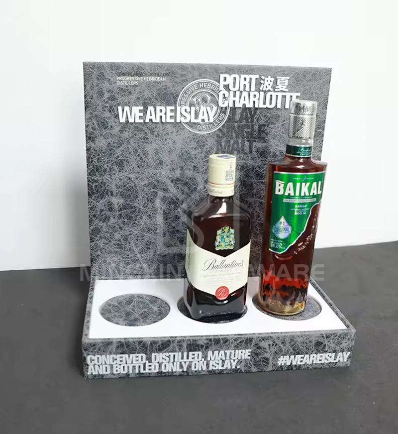 Acrylic Three Bottle Display Stand