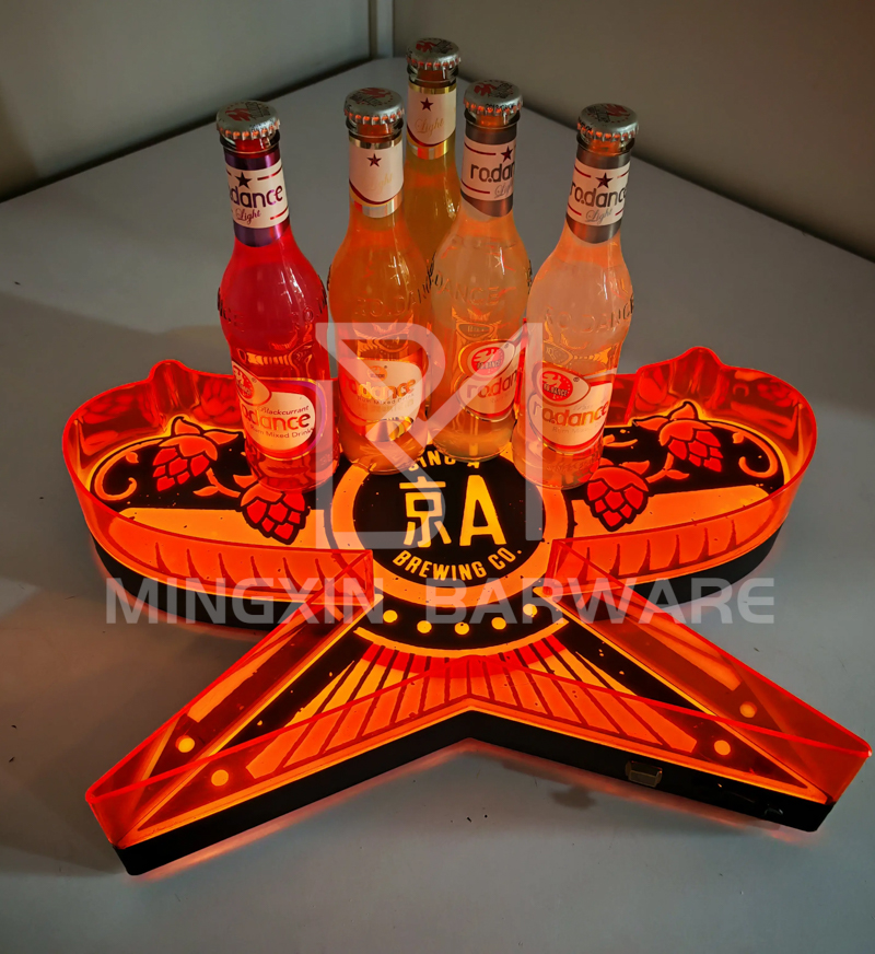 Bird Shape LED Shot Glass Serving Tray