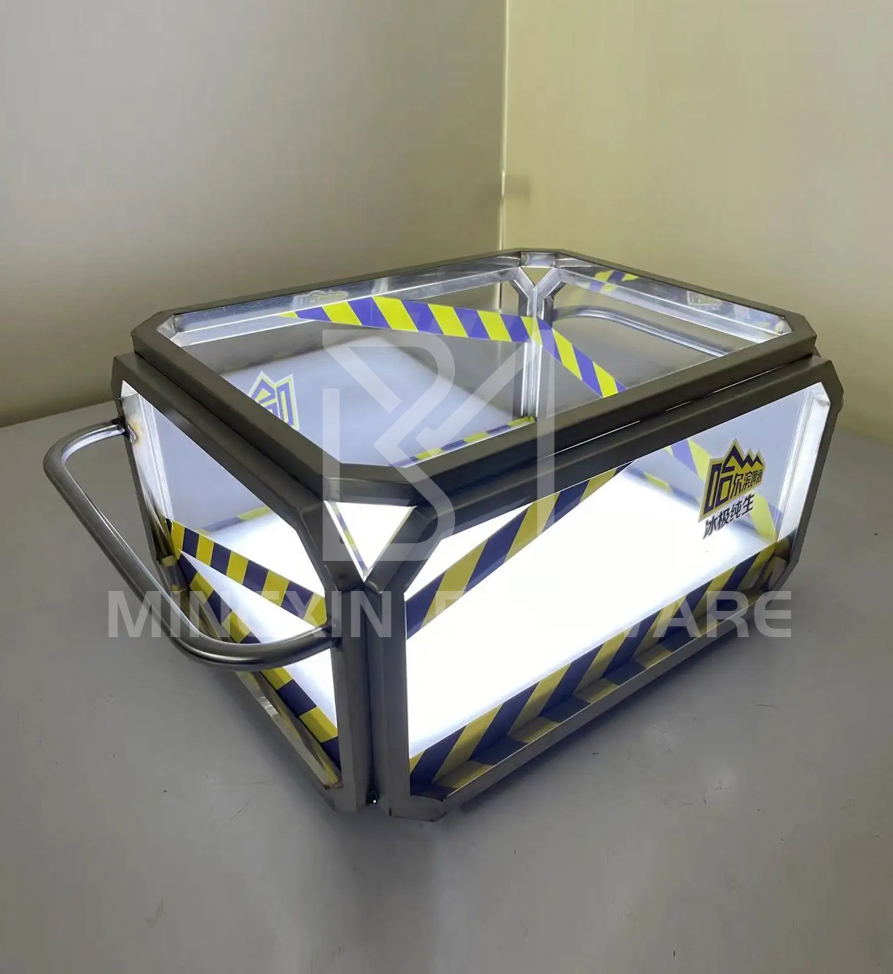 LED Metal Ice Bucket with Handles