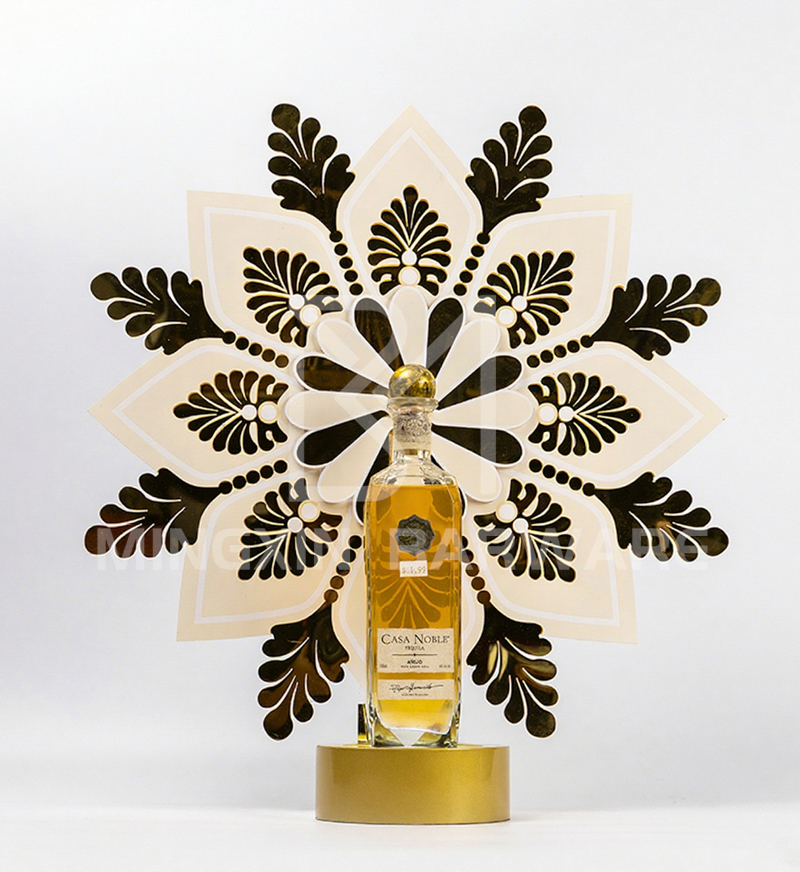 Flower Shape Gold Bottle Presenter